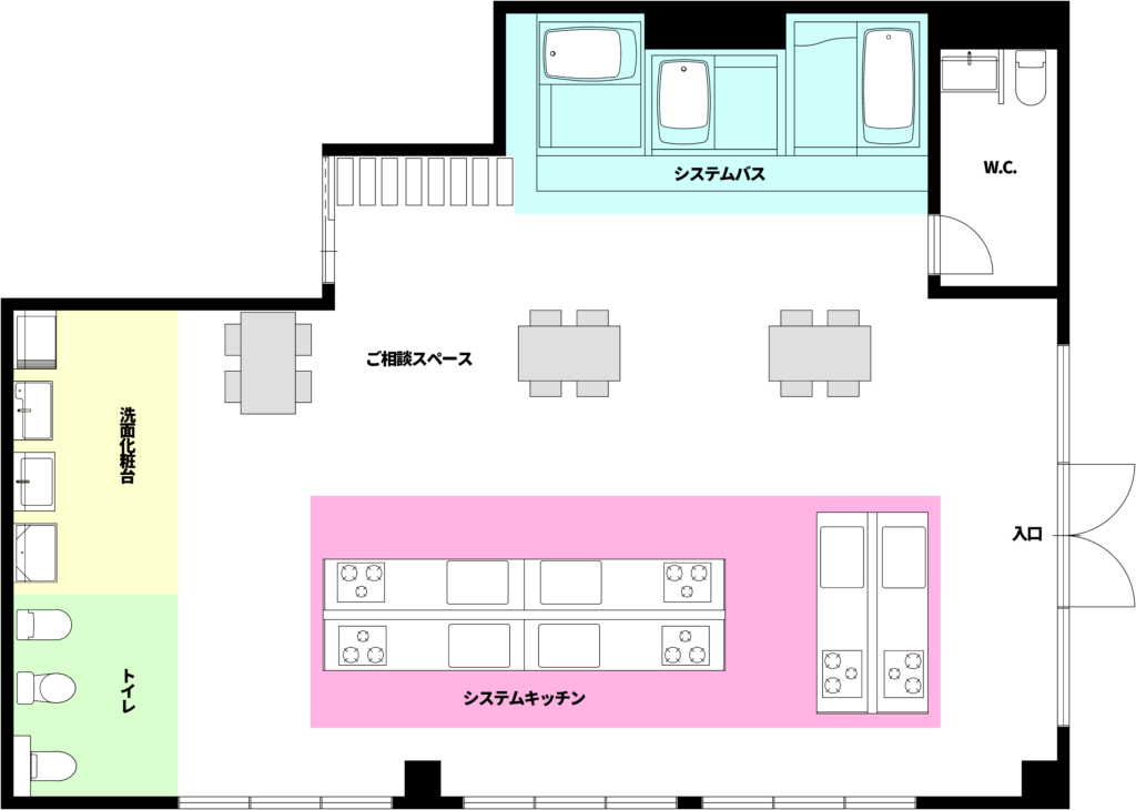 京阪ホーム吹田ショールームの平面図